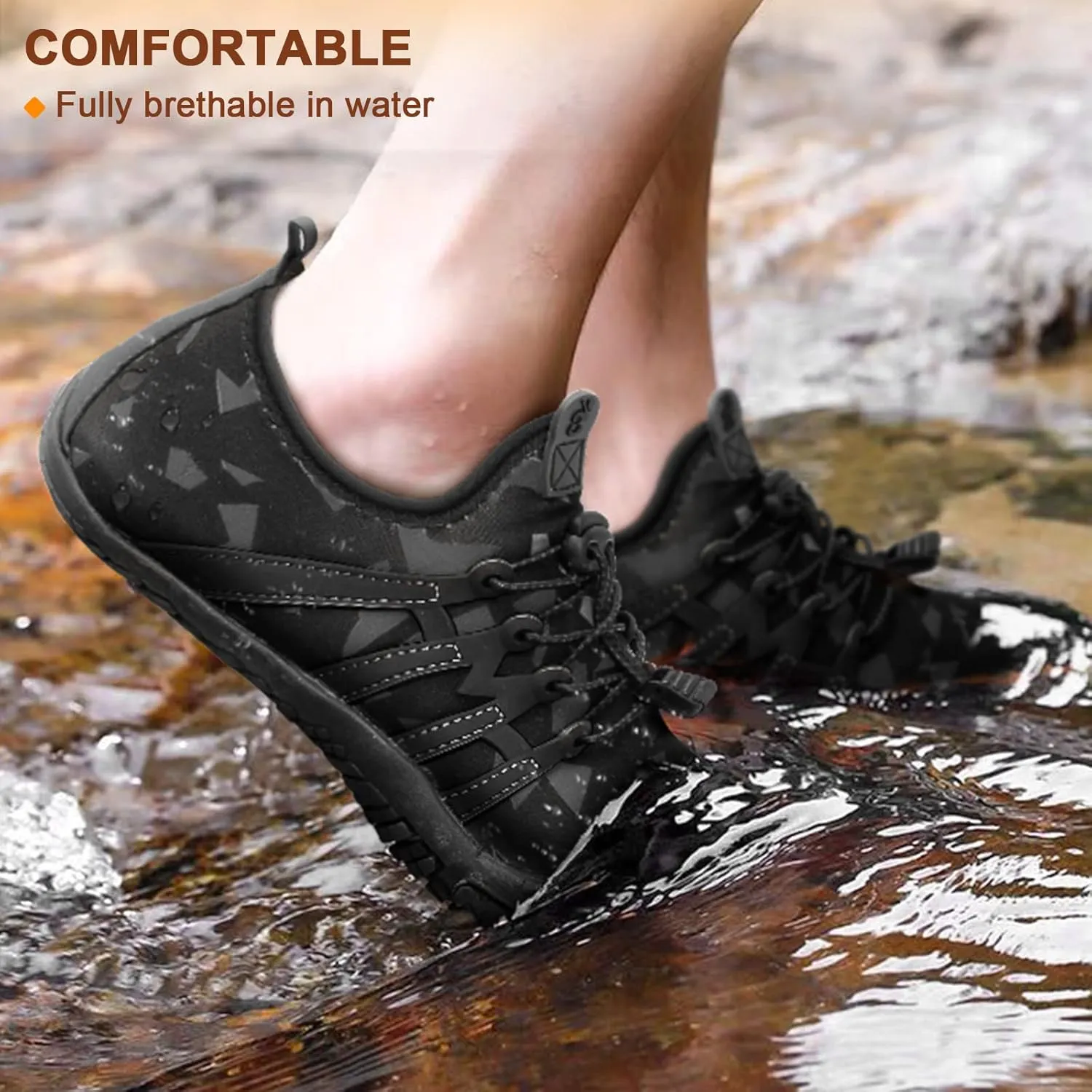 BULLIANT Water Shoes Men, Unisex Barefoot Aqua Shoes for Men Women Hiking Swimming Shoe