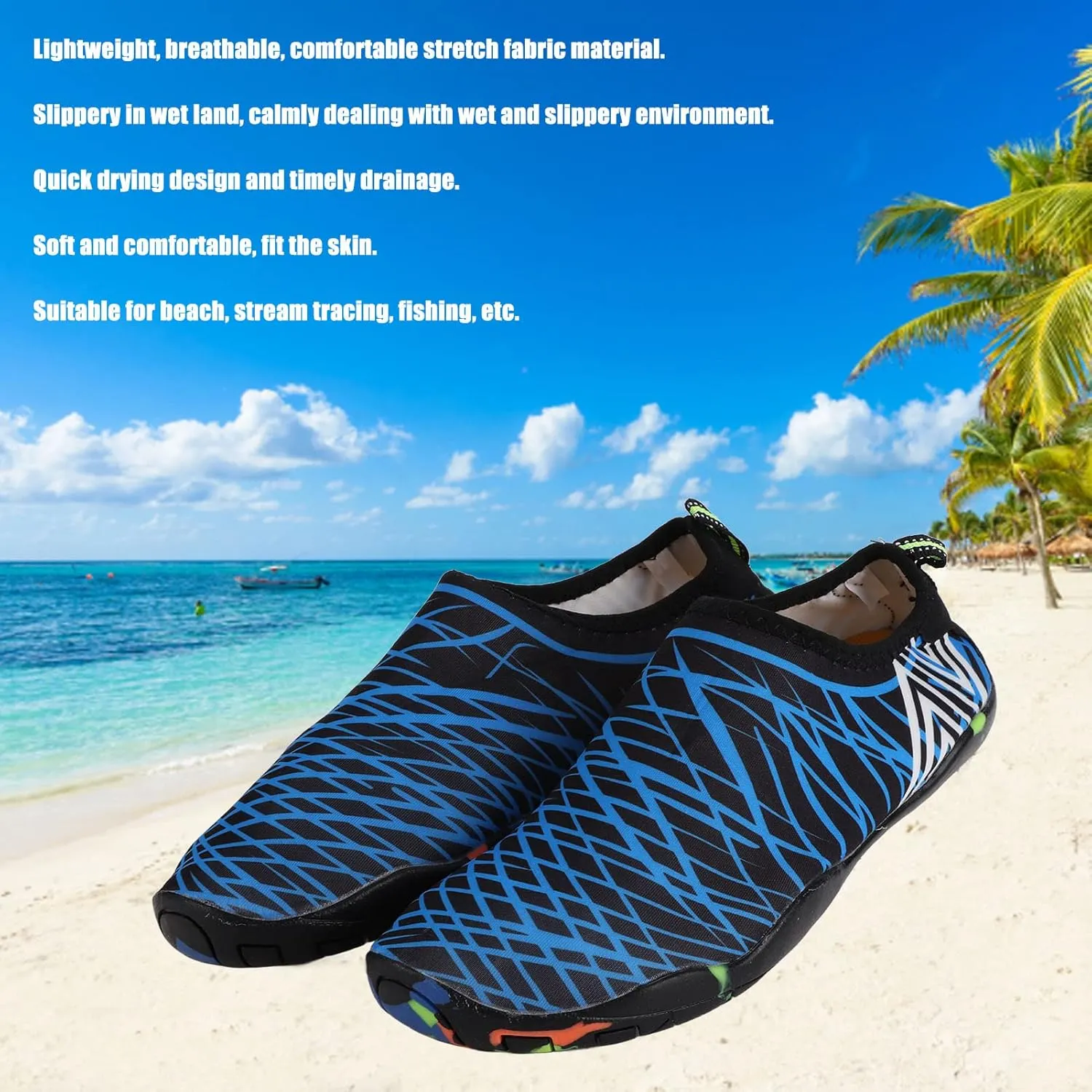 EVTSCAN Water Shoes Quick Drying Breathable Comfortable Water Socks for Hiking Camping Men Women