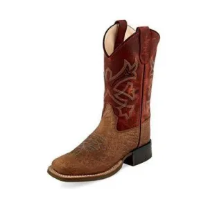 Kid's Old West Brown Natural Cowhide Boot BSC1912