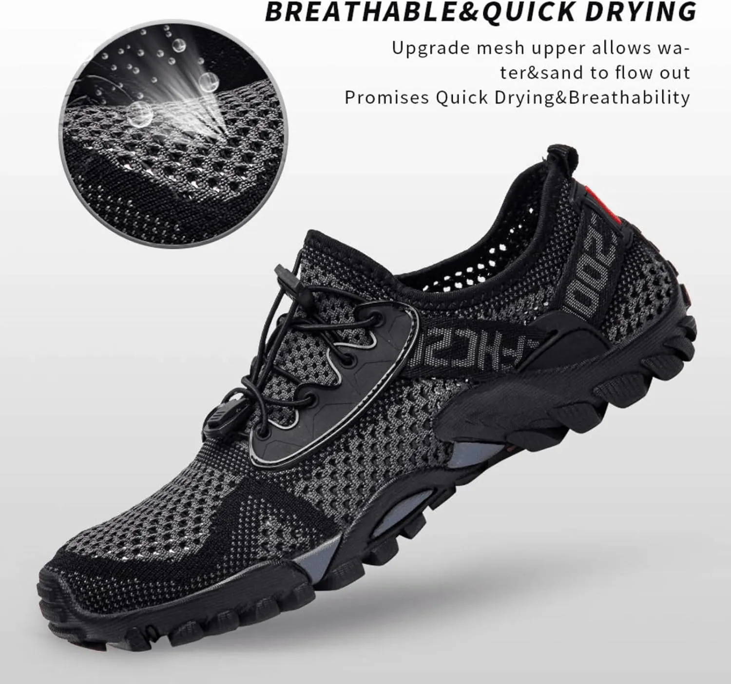 SOBASO Women Water Shoes Men Quick Drying Hiking Swim Beach River Shoes for Fishing Water Sport Diving Sailing Travel