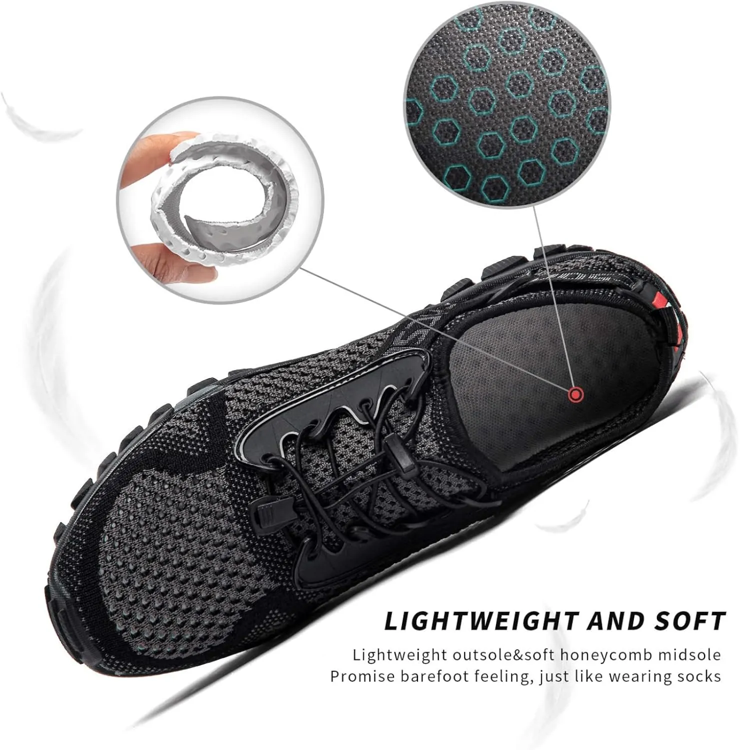 SOBASO Women Water Shoes Men Quick Drying Hiking Swim Beach River Shoes for Fishing Water Sport Diving Sailing Travel