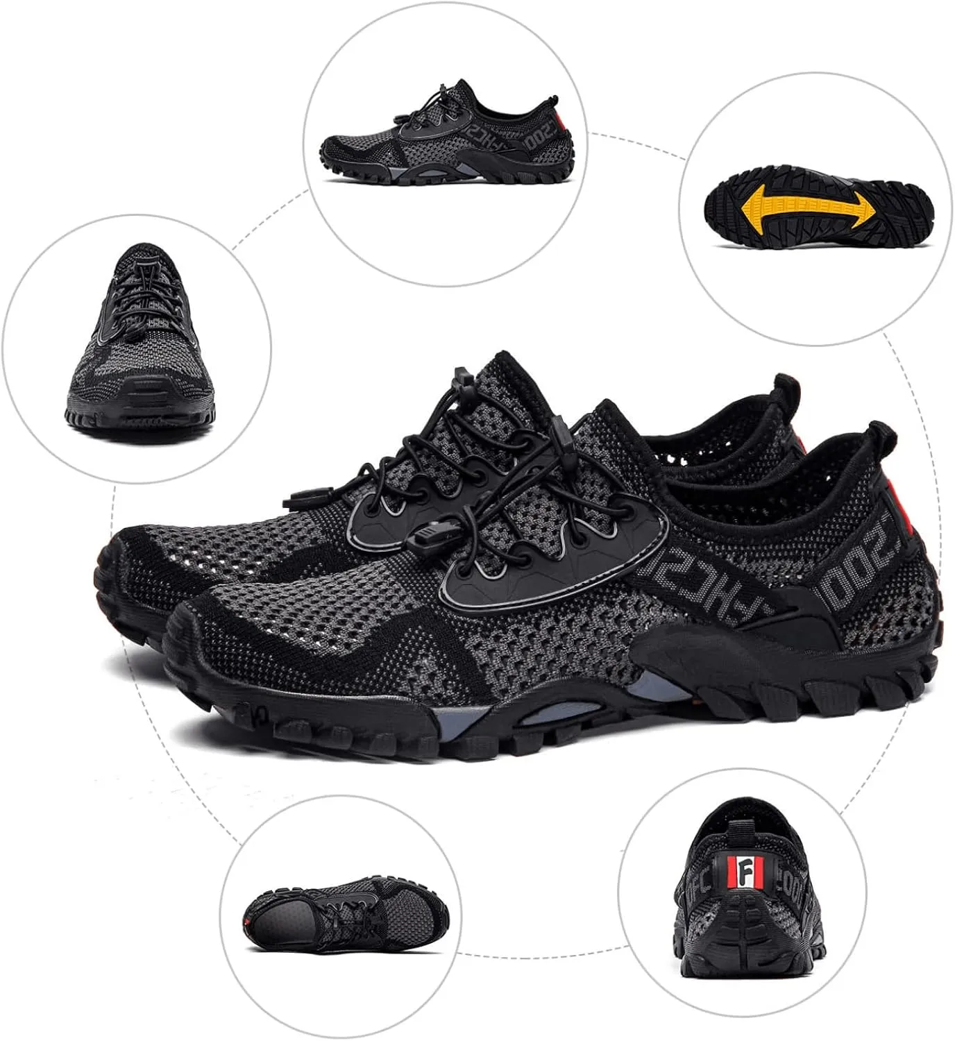 SOBASO Women Water Shoes Men Quick Drying Hiking Swim Beach River Shoes for Fishing Water Sport Diving Sailing Travel